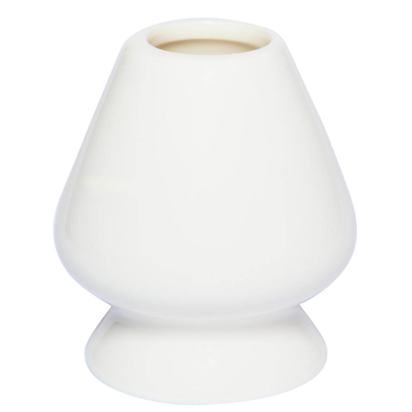 Bamboo brush holder - white - matchashop